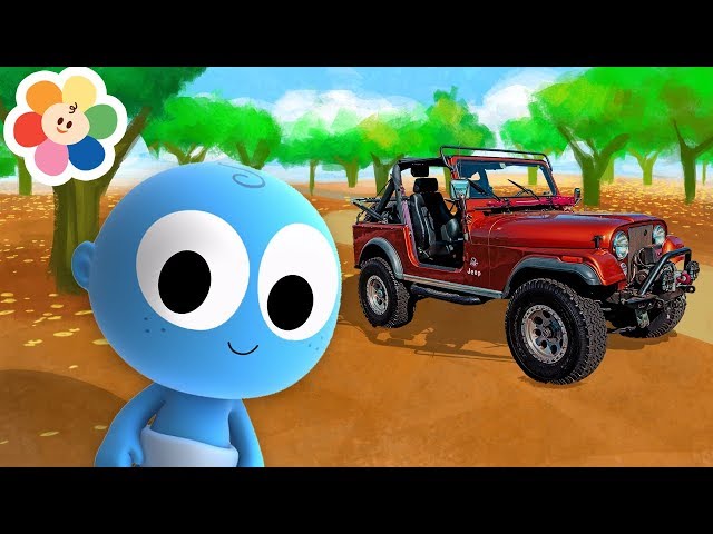 Color Vehicles For Kids  Goo Goo Baby Play Cartoon Racing Car
