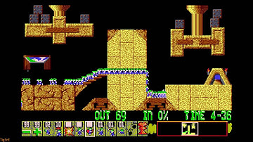Lemmings (1991) - Tricky - Level 23 - From the boundary line