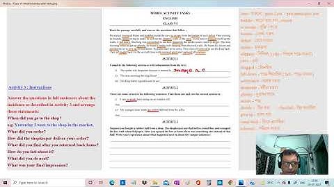 VI English Model Activity Task discussed