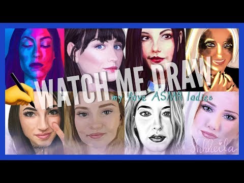 ASMR 🎧SPEED DRAWING ASMRtists ✨GIBI ✨ASMR Darling ✨Goodnight Moon ✨Creative Calm ✨Whispered