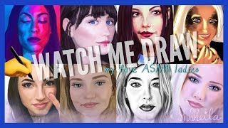 ASMR 🎧SPEED DRAWING ASMRtists ✨GIBI ✨ASMR Darling ✨Goodnight Moon ✨Creative Calm ✨Whispered screenshot 5