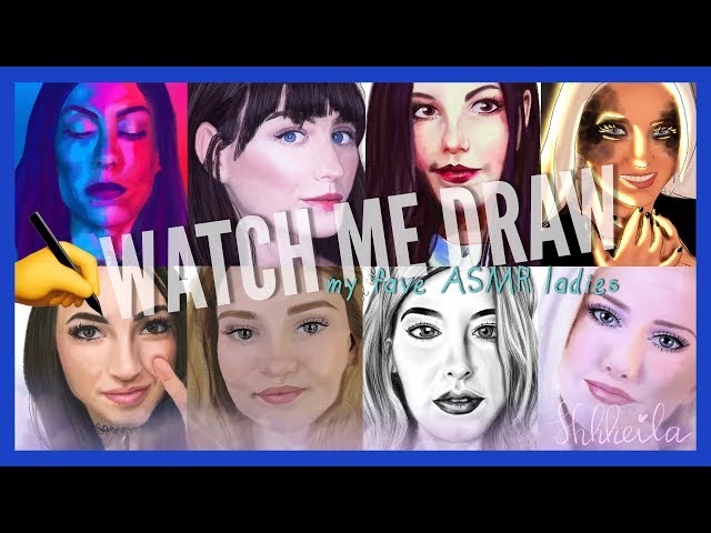 ASMR 🎧SPEED DRAWING ASMRtists ✨GIBI ✨ASMR Darling ✨Goodnight Moon ✨Creative Calm ✨Whispered