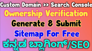 Add Domain to Webmaster Tool Kannada | Ownership Verification, Sitemap in Kannada | WeBify