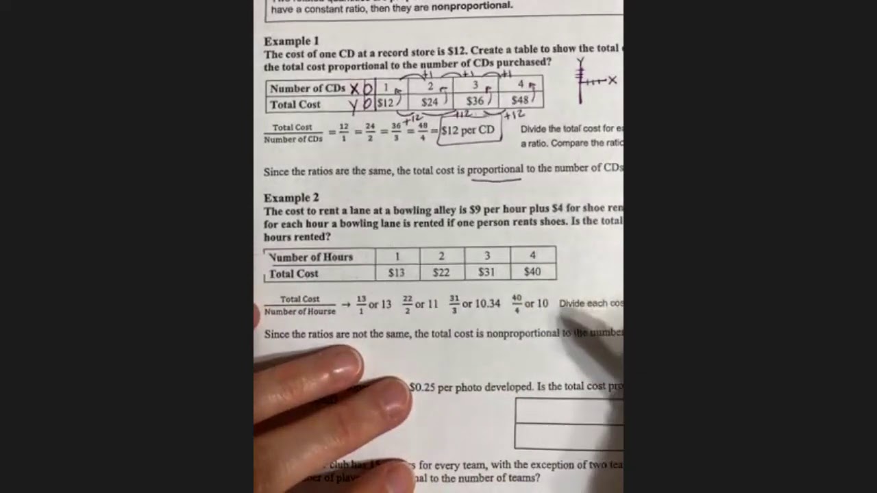 2 -4 Proportional vs Nonproportional Math7 - YouTube