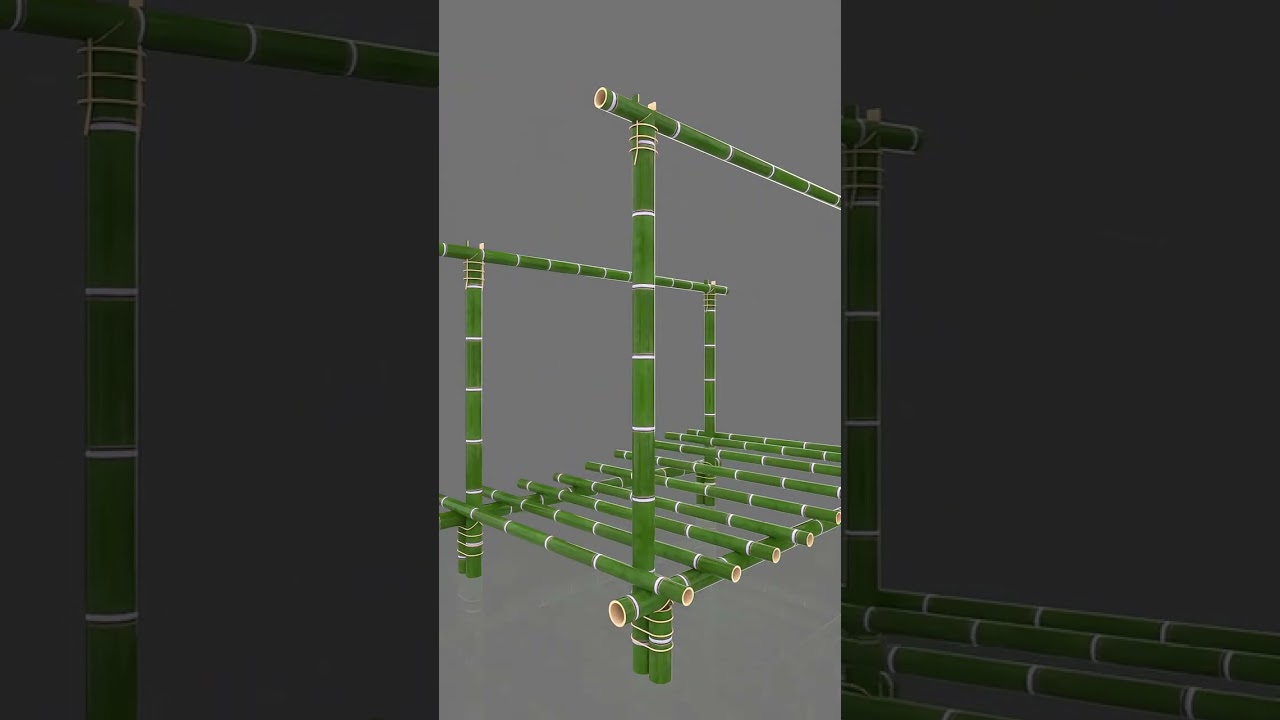 What's it like to build a temporary shelter with bamboo while camping in the wild 