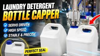Auto Laundry Detergent Bottle Capping Machine with Vibration Cap Feeder