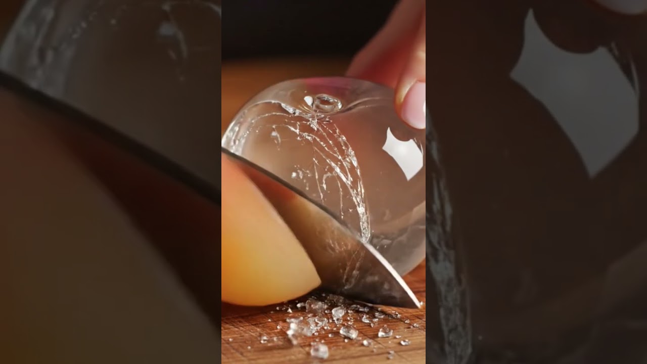 ASMR GLASS PEACH CUTTING|| SATISFYING VIDEO 