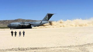 Crazy Emergency Landing On A Dirt Airfield : C17A Globemaster III Crew at Full Speed