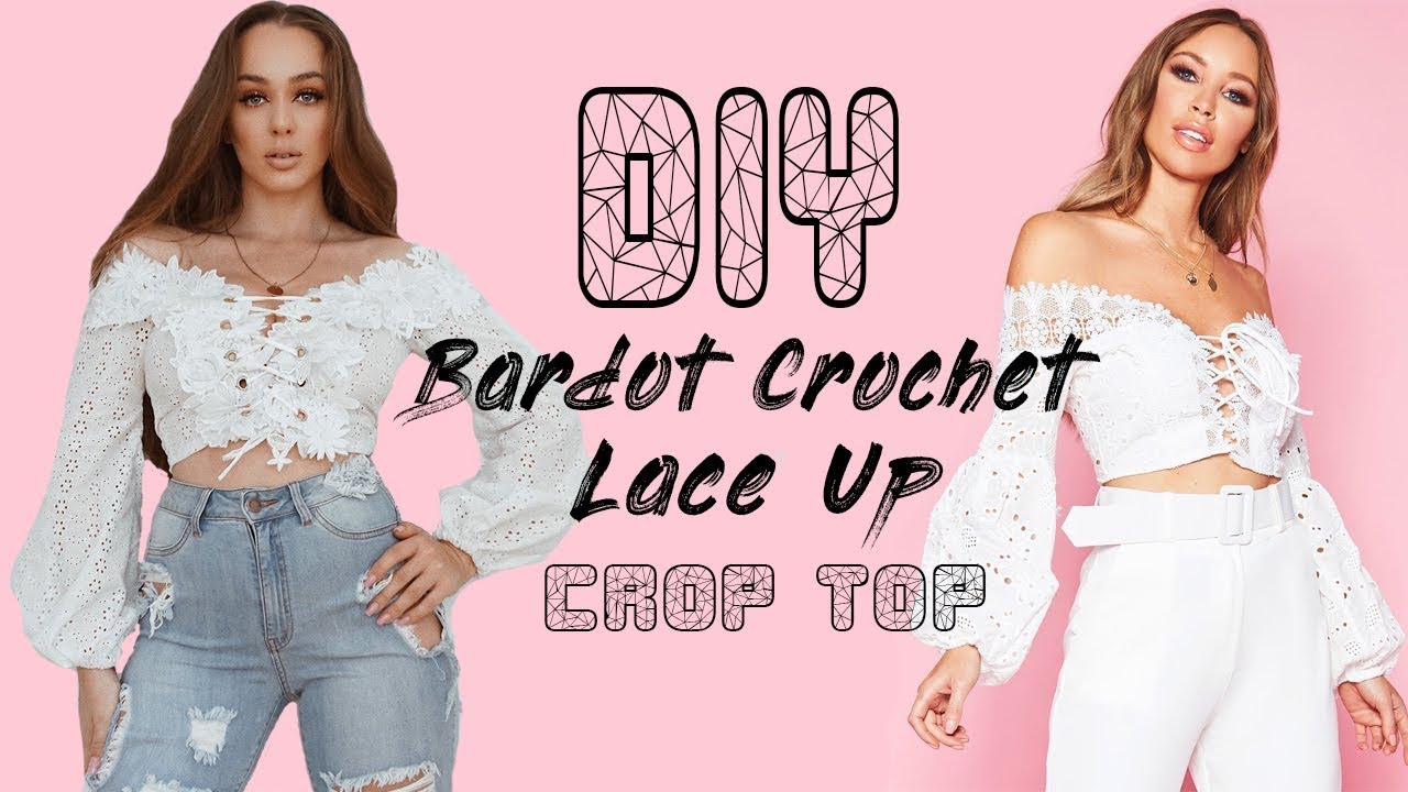 Crochet Lace Up Crop Top