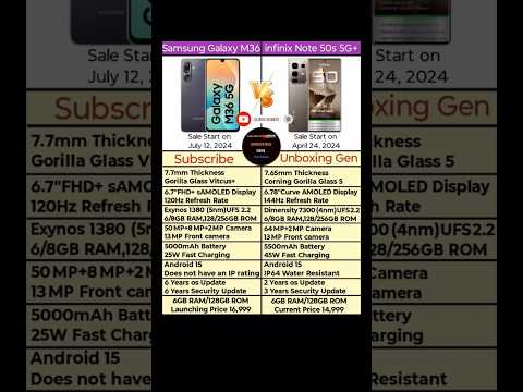 Samsung Galaxy M35 vs infinix Note 50s 5G+ Comparison | specifications | #shortsfeed #trending #yt