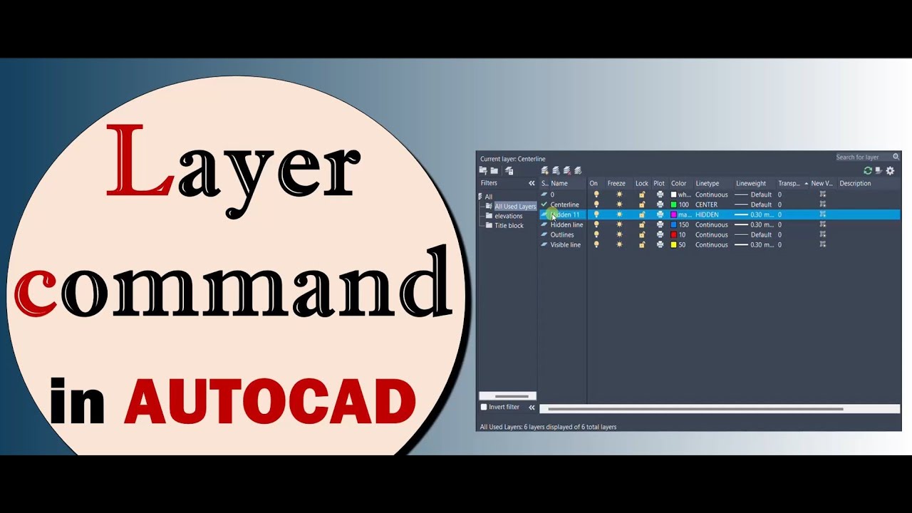 How to use layer Command in autoCAD With complete - YouTube