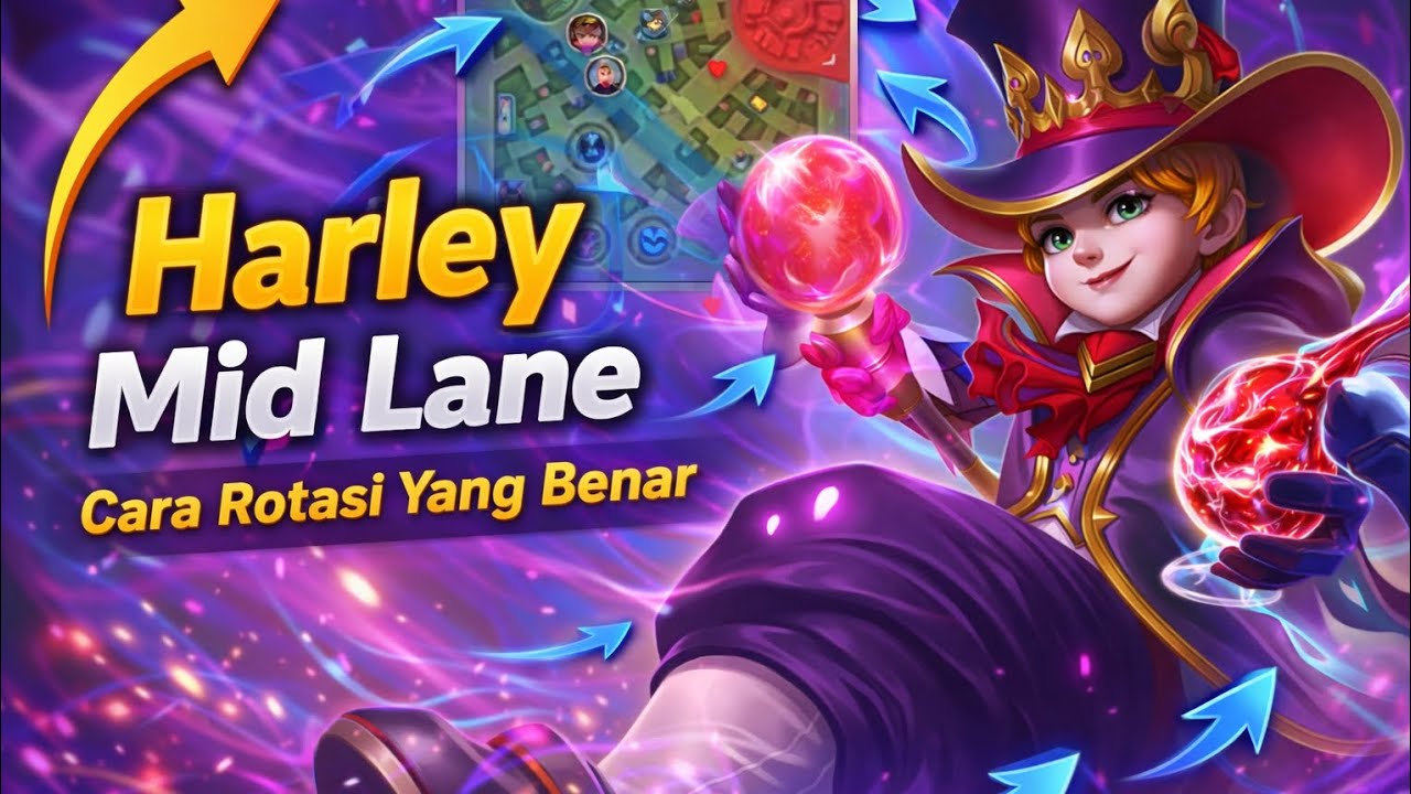 Cara Main Harley Mid Lane yang Benar! Early Sampai Late Game Auto Menang 🧠🔥