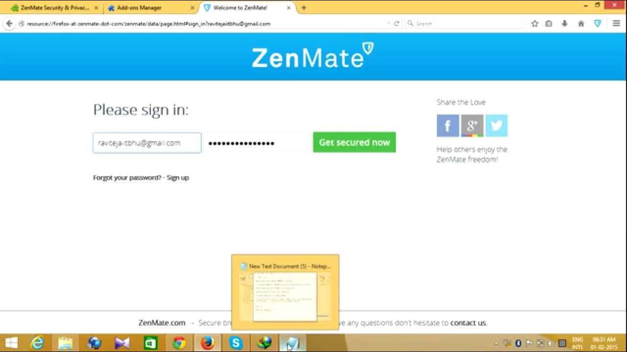 How to enable "ZENMATE" for firefox and chrome. YouTube