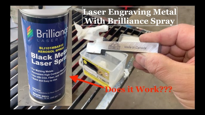 2 Oz - BLI101 - Aerosol Black Laser Ink for Metals Marking - CO2 Laser -  Fiber Laser - YAG, Durable, Permanent, High Contrast, Brilliance Laser Inks