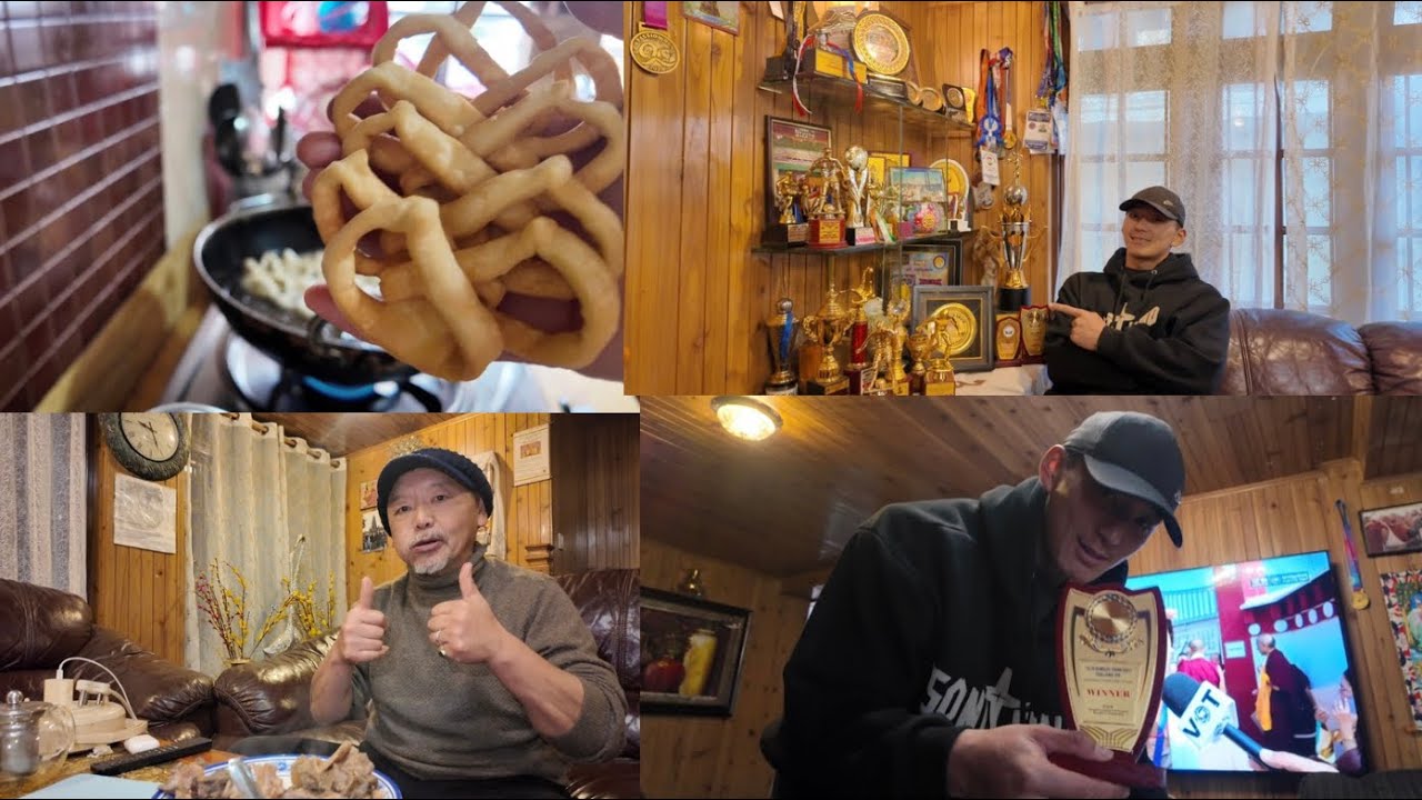 Loser is coming soon#son is back with  a  gift for his mo m#making khapsey#making yaksoup#dailyvlog