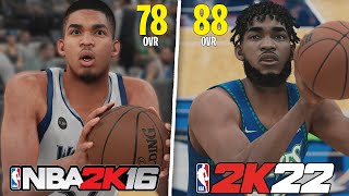 Hitting A 3pt With Karl Anthony Towns In Every NBA 2K!