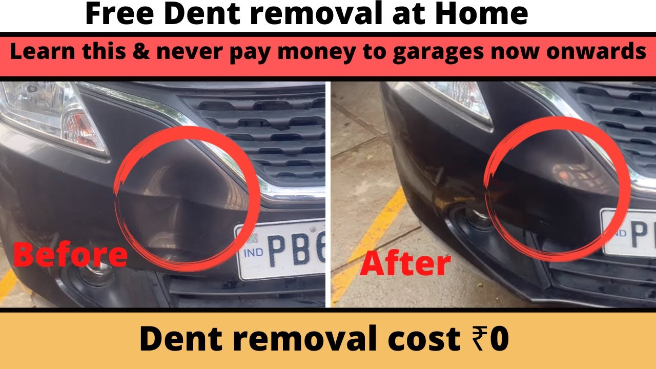 How to remove Car dent at home for ₹0 No cost car bumper dent removal