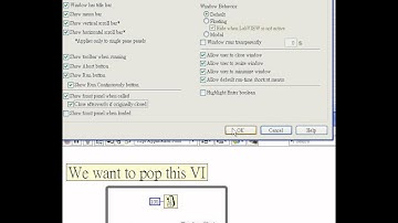 LabVIEW - Create Pop-up Window( VI Properties )