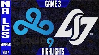 Cloud 9 vs CLG Highlights Game 3 NA LCS Gauntlet, Regional World Qualifiers 2017 Final C9 vs CLG G3