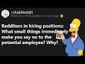 What NOT to do at a job interview (Human Voice) | r/AskReddit