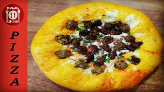 Eid Special Seekh Kabab Stuffed Pizza Recipe without oven/  Recipe In Urdu/Hindi by Masara