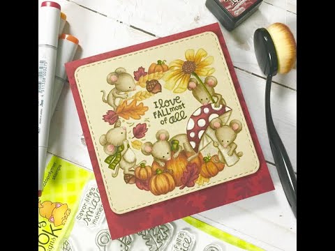 No Line Copic Coloring Autumn Mice | Newton's Nook - YouTube