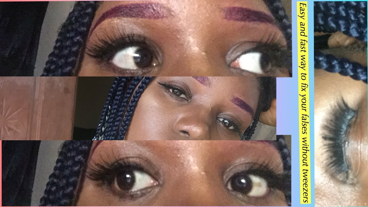 How to apply false eyelashes for beginners without tweezers - YouTube