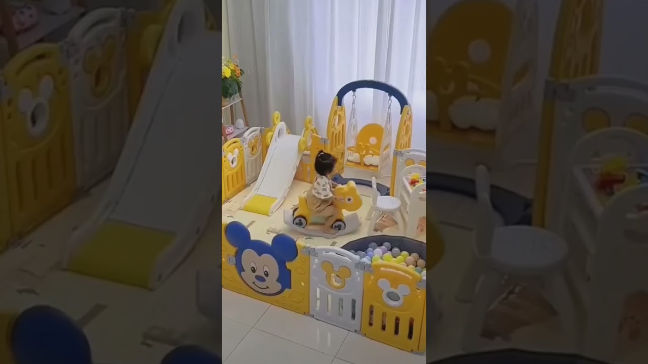 UANLAUO Foldable Play Yards, Centre Safety Baby Fence NO Gaps with Gate, Playpen for Babies.