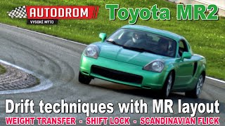 Drifting my Toyota MR2 by various techniques on go-kart track!