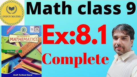 Exercise 8.1Complete math class 9| chapter 8 Sindh Board | Ex 8.1 | indus maths