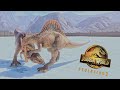 T-Rex vs Spinosaurus vs Giganotosaurus vs Indominus Rex | JWE2 Battle