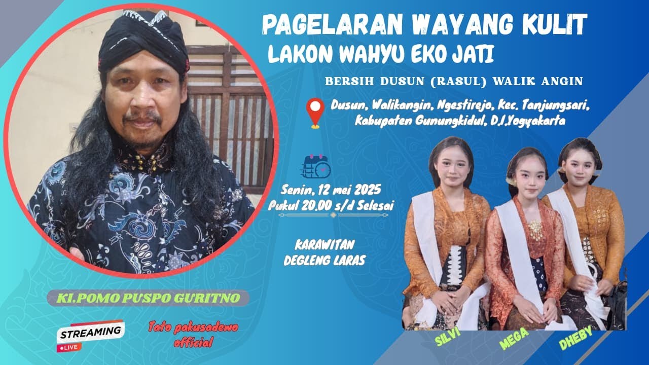 🔴 LIVE//Pagelaran Wayang Kulit Dalang  Ki. Supamo Puspo Guritno Degleng  Lakon: Wahyu Eko Jati