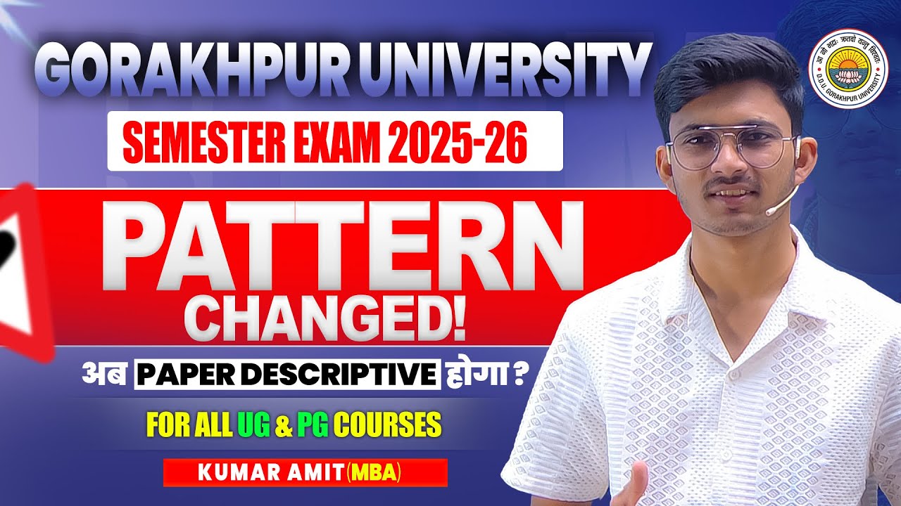 DDU New Semester Exam Pattern 2026-27 | Descriptive Question Paper | BA | B.Com | B.Sc
