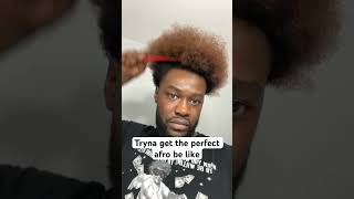 Tryna get the perfect afro be like