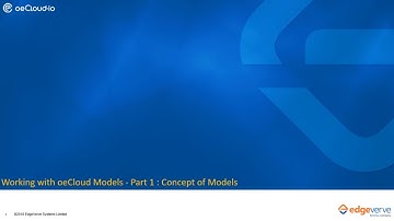 01 Overview of Working with oeCloud Models Part - 1 : Concept of Models
