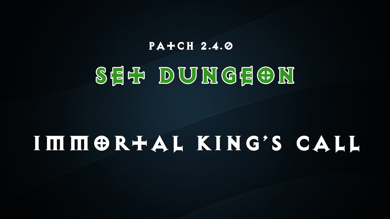Diablo 3 | 2.4 | Set Dungeon | Immortal King's Call Set Mastery (How to)