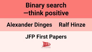 [ICFP'25] [JFP] Binary search—think positive