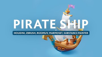 Modeling low poly pirate ship in 3D.