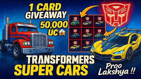🔥🔥50,000 UC |😱😱 TRANSFORMERS SPEED DRIFT CRATE OPENING  |🔥🔥 | 1 CARD GIVEAWAY🤑🤑 | BGMI.