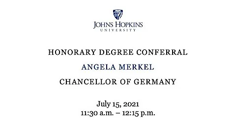 Johns Hopkins Awards Honorary Degree to German Cha...