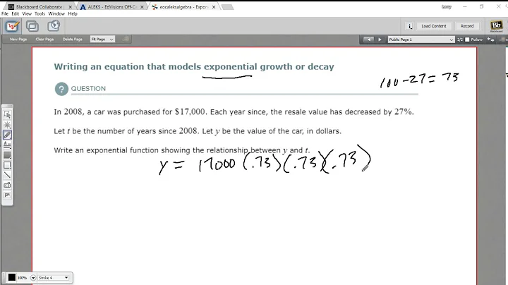 Writing an equation that models exponential growth or decay