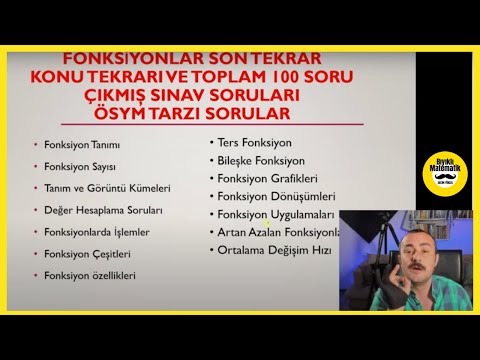 Fonksiyonlar TYT-AYT TEK VİDEODA TEKRAR (Konu Özeti-Çıkmış Soru Çözümleri ve Ösym tarzı sorular) PDF