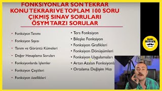 Fonksiyonlar TYT-AYT TEK VİDEODA TEKRAR (Konu Özeti-Çıkmış Soru Çözümleri ve Ösym tarzı sorular) PDF