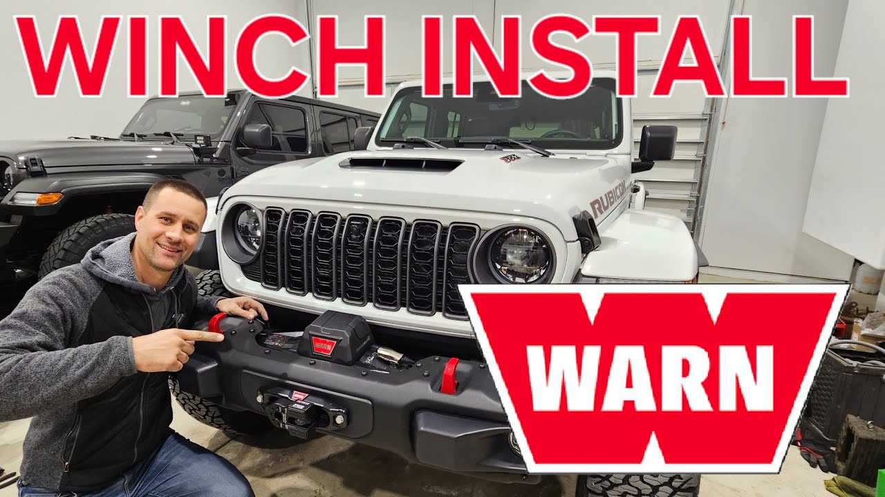Warn Winch Install HOW TO DIY 2024 Jeep Wrangler Rubicon JL 392