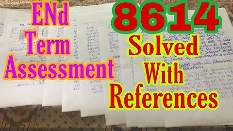 Aiou End Term Assessment Solved 8614 With References | Aiou ETA B.ed Solved Papers 8614
