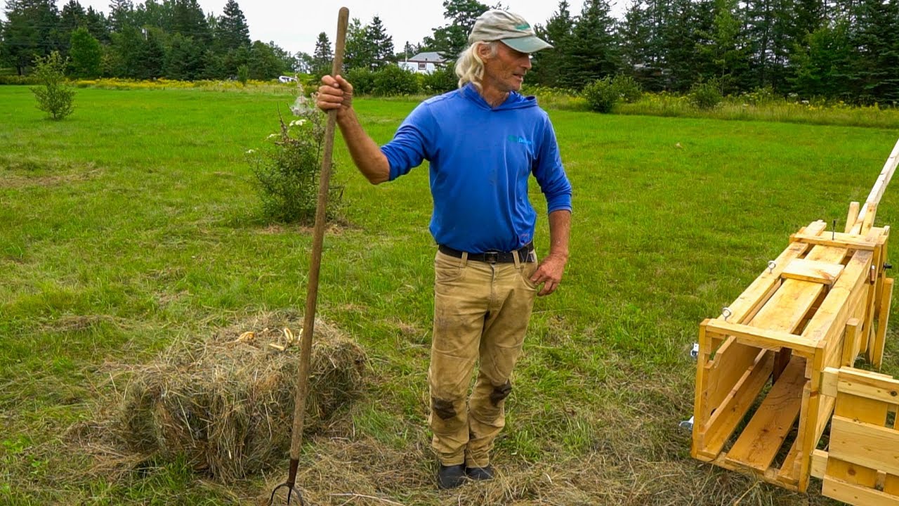 Manual Baler Jim Kovaleski Is A Human Hay Baler He Demonstrates The Full Process Of Creating Hay Bales Using His Custom Made Manual Baler