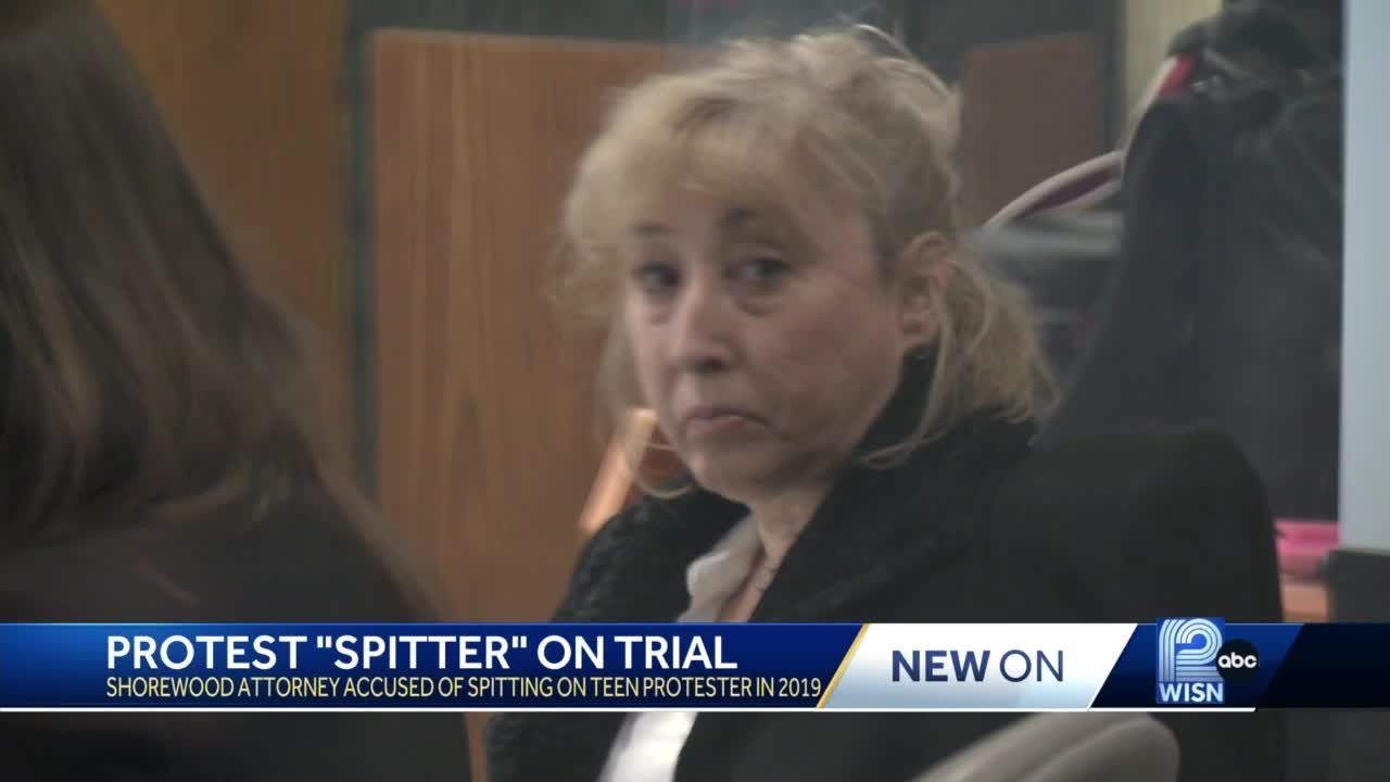Trial begins for woman accused of spitting on teen during protest