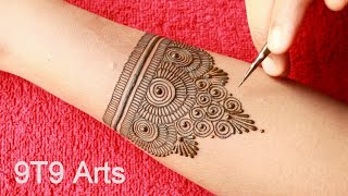 Simple & Beautiful Full Hand Dulhan Mehndi by 9T9 Arts | Bridal Henna Mehendi Designs | Karva Chauth