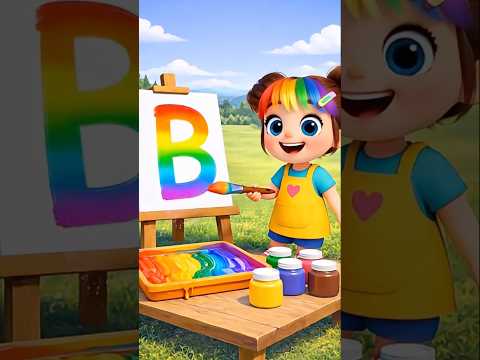 Letter B Art Challenge | Mia draws for kids #shorts #cartoon #learning thumbnail