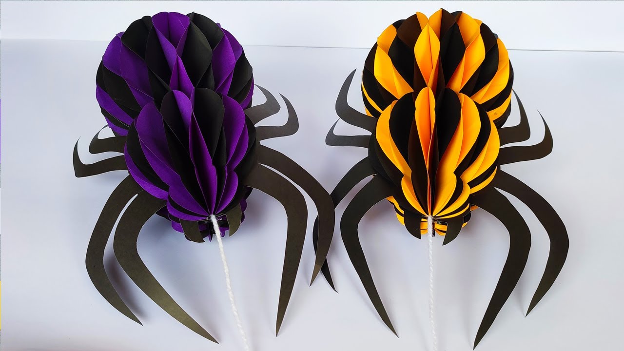 Araña de Papel para Halloween 🕷🎃🕸 Decoraciones fáciles para Halloween🕷🎃 ...